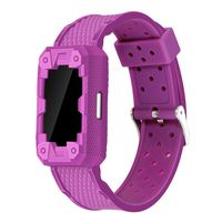 Famobest Silicone Replacement Bands Compatible for Fitbit Charge 2 Hr Bands Small, Adjustable Breathable Sport Strap Fitbit Charge 2 Wrist Bands Air Holes(Plum)