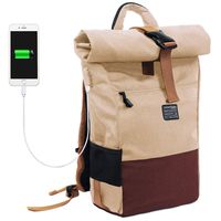 EverVanz Laptop Backpack Roll Top Water Resistant Rucksack with USB Port