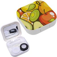 Portable Contact Lens Case Box Travel Kit Mirror + Bottle + Tweezers Container Holder [ Fresh Fruits ]