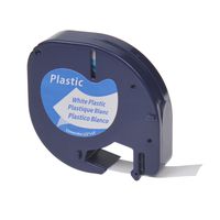 NineLeaf Black on White Tape Compatible for Dymo LetraTag 91331 91201 91221 59422 S0721660 Plastic Label 12mm x 4m use in Dymo LetraTag Label Makers & Printers- 1 Pack