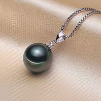 Master--- S925silver Black Tahitian Pearl Pendant Necklace for Women