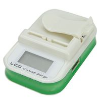 MPF Products Universal Li-ion Lithium-ion Battery Wall Travel Charger with LCD Display USB Output - Green/White