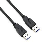 Pasow USB 3.0 Type A Male to Type A Male 24/28AWG Cable Cord (6 Feet, Black)