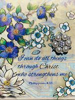 Punch Studio Brooch & Gold Foil Embellished Scripture Notepad ~ I can do all Things. Phil 4:13 (61637)