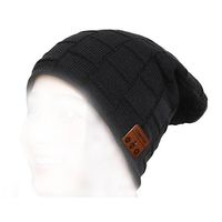 HONGYU 2018 Fashion Wireless Bluetooth Beanie Hat Headphone Headset Music Audio Cap for Women Men with Speaker & Mic Hands Free for Iphone Android Cell Phones Best Christmas Gifts - Black