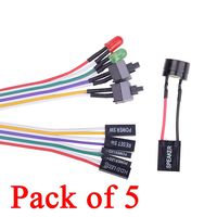 Cylewet 5Pcs Power Supply Reset HDD Switch Cable Switch Line with Indicator Lights for Computer Case with 5Pcs Mainboard Computer Internal Speaker (Pack of 5) CYT1089
