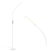 White LED Floor Lamp with 5 Brightness Levels & 3 Colors, Gladle Bright Standing Lamps for Living Room Bedroom Office Crafting Task, Tall Reading Light with Flexible Gooseneck, Works with Smart Plug