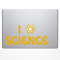 The Decal Guru I Atom Science Decal Vinyl Sticker, 13" MacBook Air, Yellow (1365-MAC-13A-SY)