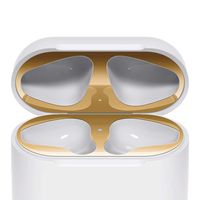 Dust Guard for Airpods Case, 18K Plated Ultra-Thin 0.04mm Premium Metal Sticker for Airpods 1/2 Charging Case Skin Sticker (Gold)
