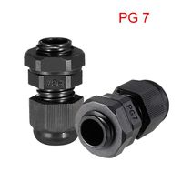 Cable Gland -20 Pack PG7 Plastic Waterproof Adjustable 3-6.5mm Cable Gland Connectors Cable Gland Joints With Gaskets, Black (PG7)