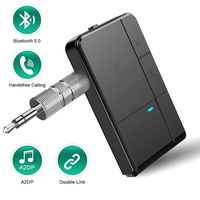 ZEXMTE Bluetooth Receiver Car Kit Car Hands-Free Calls Portable Wireless Car Audio Adapter 3.5mm Aux Stereo Output for Home Audio Music Streaming Sound System