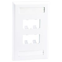 Panduit CFPL4WHY 1-Gang 4-Port Faceplate, White