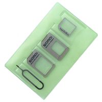 Nano Sim Card Adapter, 5 in 1 Sim Card Adapter Kit Micro Sim Card Holder with Needle For Smartphone Iphone
