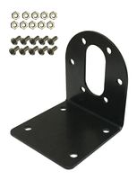 Black 37mm DC Gear Motors Mounting Bracket, Iron Anti-rust Gearbox L-shape Fixed Seat, Gear Reduction Motor Holder