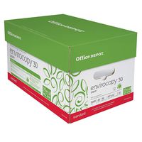 Office Depot EnviroCopy 30 Paper, 8 1/2in x 11in, 20 Lb, 30% Recycled, FSC Certified, 500 Sheets Per Ream, Case of 10 Reams, 651001OD