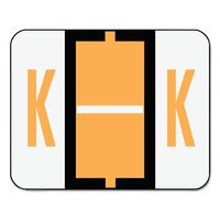 Smead BCCR Bar-Style Alphabetic Color-Coded Labels, Letter K, Light Orange/White Bar, 500 Labels per Roll (67081)
