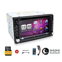 2016 Newest 6.2-inch Double DIN Car Gps Navigation in Dash Car Dvd Player Car Stereo Touch Screen with Bluetooth USB Sd Mp3 Radio for Universal Car Free GPS Navigation map card