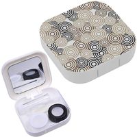 Portable Contact Lens Case Box Travel Kit Mirror + Bottle + Tweezers Container Holder [ Circle ]