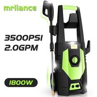 mrliance 3500PSI Electric Pressure Washer, 2.0GPM Electric Power Washer High Pressure Washer with Spray Gun, Brush, and 4 Quick-Connect Spray Tip (Green)