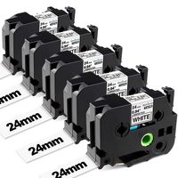 Replace TZe Tape 24mm 1 Inch P Touch Label Tape Compatible with Brother P Touch Label Maker, PTP700 PTP900W PTP950NW PTD600 PTD400AD, Black on White TZe 251, 5-Pack