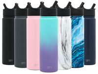 Simple Modern 22 oz Summit Water Bottle with Straw Lid - Gifts for Hydro Vacuum Insulated Tumbler Flask Double Wall Liter - 18/8 Stainless Steel Ombre: Tropical Seas