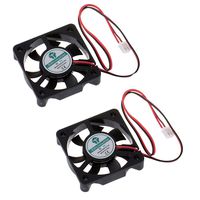 Anmbest 2PCS 5010 Silent Brushless Cooling Fan 2 pin Brushless 5CM Fans DC 5V 0.1A 50mm X 50mm X 10mm for Cool 3D Printers Parts PC Case CPU Cooler Sleeve Bearing 7 Blades