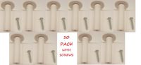 White Plastic Wire Distribution Spool/Cross Connect Mushrooms With Screw ( 10 PACK )