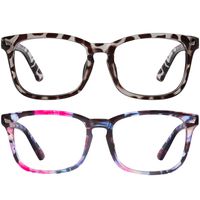 Blue Light Blocking Glasses Women Anti Eye Strain Minimize Headache Computer Reading Gaming Eyeglasses Frame 2 Pack