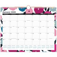 AT-A-GLANCE 2020 Monthly Wall Calendar, 15" x 12", Medium, Badge Floral (W1282F-707)