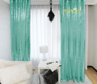 Sequin Curtains 2 Panels Sequin Backdrop 4FTx8FT Light Green Glitter Backdrop Photobooth Potography Background Elegant Backdrops