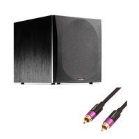 Polk Audio PSW505 Powered Subwoofer with AmazonBasics Subwoofer Cable - 25 Feet