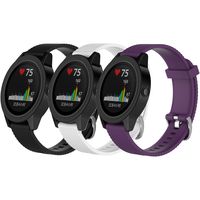 QGHXO Band for Garmin VivoActive 3, Soft Silicone Replacement Watch Band for Garmin VivoActive 3 / Garmin Vivoactive 3 Music/Garmin Forerunner 645 Music (A-Black&White&Purple, Large)