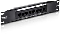 TRENDnet 8-Port Cat6 Unshielded Rackmount Patch Panel, 10 Inch Wide, 8 x Gigabit RJ-45 Ethernet Ports, TC-P08C6