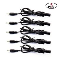 DaFuRui 5Pcs Male to Female Extension Cable 3.3ft/1Meter, 2.1x5.5mm DC Plugs Compatible with 12V DC Adapter Cord for CCTV Security Camera and 5~24VDC LED Light Strips