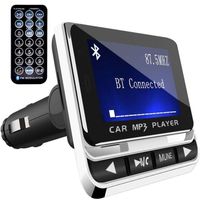 1.3 Inch LCD Screen Car Bluetooth FM Transmitter, Handsfree Calling Wireless Radio Audio Adapter with Remote & USB Charger, Built-in FM MP3 Music Player Kit, Support USB & TF Card