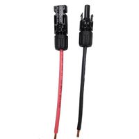 10' Foot MC4 to Bare wire Adapter Cable Set one black one red #10 solar cables with MC-4 connectors and tough 1000 VDC XLPE innsulation