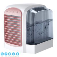NLR Personal Air Cooler, Mini air Conditioner, USB Coolers, with Water Tank, Portable LED Table Fan, 3 Fan Speed, Ultra-Quiet Table Fan for Home Office, Environmental Friendly Cooler Fan (Pink)