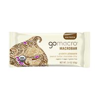 GoMacro MacroBar Organic Vegan Protein Bars Peanut Butter + Chocolate Chip 2.4 Ounce Bars (Pack of 12)