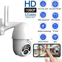 Security Camera 360 Wireless 5X Zoom Tilt Outdoor HD 1080P WiFi Home IR Motion Detection IP66 Weatherproof Camera (GCA13)