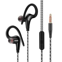 Sports Around The Ear Type Mobile Phone Music Headphones Waterproof Earphones Heavy Bass Headsets Running Earbuds with Microphone (Black)
