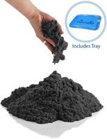 CoolSand Black 5 Pound Refill Pack - Including: 5 Pounds Moldable Indoor Play Sand, Storage Bucket and Inflatable Sandbox