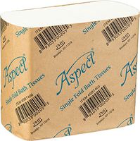 [400 Tissues] Aspect Single Inter Fold Pop Up Toilet Paper, White, Smooth, Great for Bathrooms at Home, School, Restaurant, Dorm, College, Office, Fits Most Dispensers 1 Pack