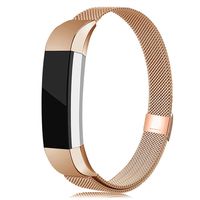LNOOIU Bands Compatible with Fitbit Alta, Replacement for Alta HR Stainless Steel Bands Adjustable Accessory Wristband for Alta Bracelet Women Men Girls Boys (Rose Gold Small)