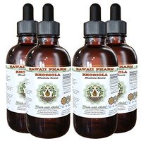 Rhodiola Alcohol-Free Liquid Extract, Organic Rhodiola (Rhodiola Rosea) Dried Root Glycerite Natural Herbal Supplement, Hawaii Pharm, USA 4x4 fl.oz