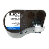 Brady M-17-351 Vinyl B-351 Black on White Label Maker Cartridge, 1/2" Width x 1" Height, For BMP51/BMP53 Printers