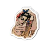 Cool Sticker (3 pcs/Pack, 3x4 inch) German Shepherd Mom Vintage Strong Woman Perfect for Water Bottle,Laptop,Phone, Extra Durable Vinyl Decal