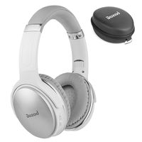 Bluetooth Over Ear Headphones, Dozod Hi-Fi Stereo Wireless Headset with Microphone, Foldable Bluetooth/Wired Headphones for TV/PC/Cell Phones/Travel - Silver&White