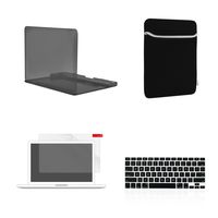 TOP CASE - 4 in 1 Essential Bundle Crystal Hard Case + Sleeve + Keyboard Cover +Screen Protector Compatible Old Gen. MacBook Pro 13" (13" Diagonally) with DVD Drive/CD-ROM A1278 - Black