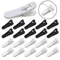 Clips for Earphone Wire,360 Degree Rotate Headphone Mount Cable Clothing Clip, Use for Fixing Headphone Wire,Black & White (20Pcs/Pack[Size:L])
