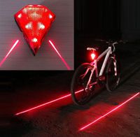 Cycling Bicycle Bike Rear Tail Safety Warning 8 LED+ 2 Laser Flashing Lamp Light